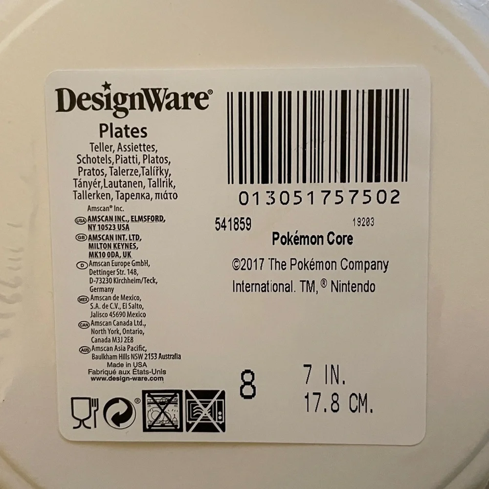 2017 Pokémon Core Party Plates